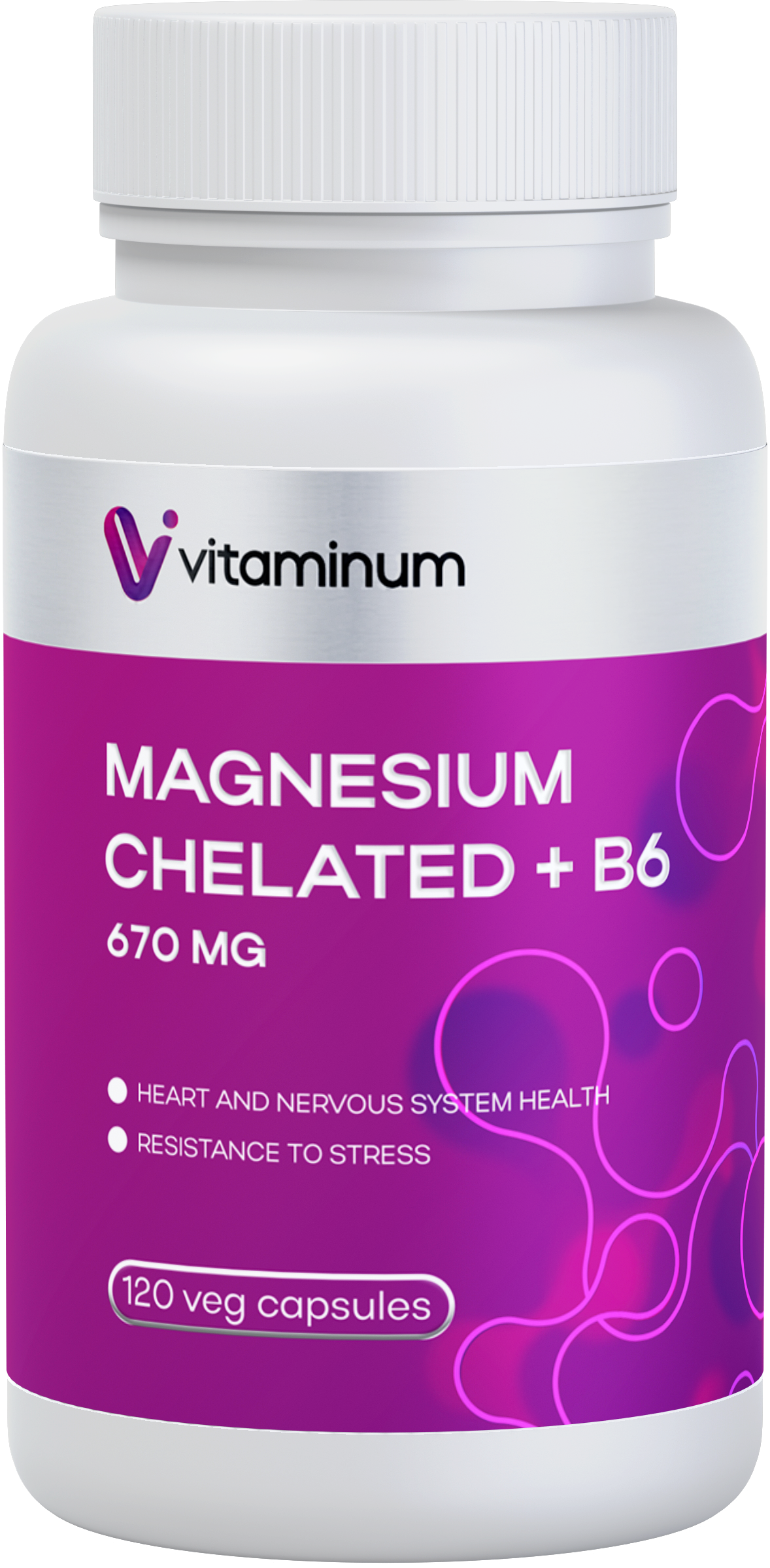  Vitaminum МАГНИЙ ХЕЛАТ + витамин В6 (670 MG) 120 капсул 800 мг  в Таганроге